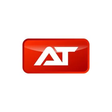 A T Initial Letter Rectangle Shape Logo Template イラスト素材