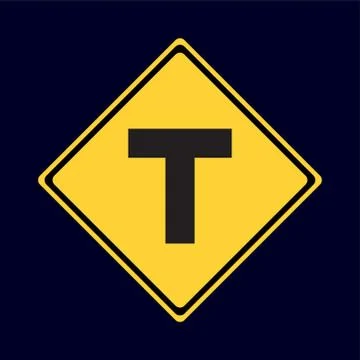 T Intersection Ahead Illustrazione stock