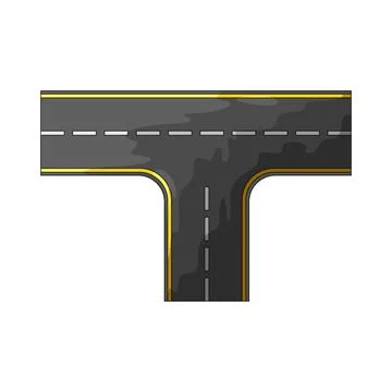 T-intersection illustration Stock Illustration