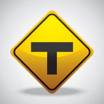 T Intersection Road Sign イラスト素材