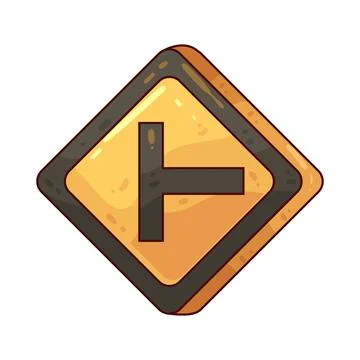 T-intersection sign illustration Stock-Illustration