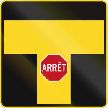 T Intersection With Stop in Canada Illustrazione stock
