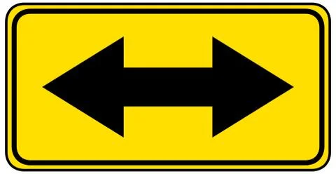 T Intersection yellow sign on white background Stock Illustration