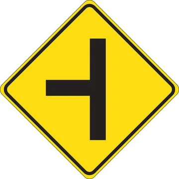 T Junction Left Sign Stock Illustration