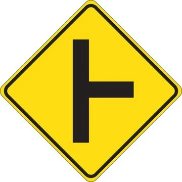 T Junction Right Sign Stock Illustration
