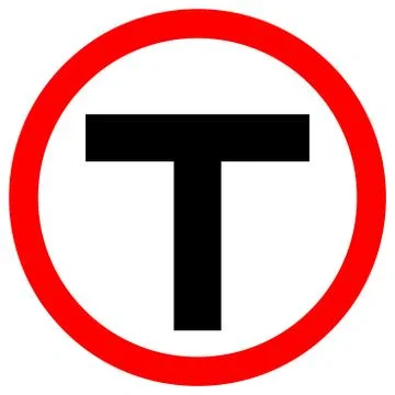 T-Junction Traffic Road Sign,Vector Illustration, Isolate On White Background Stock Illustration