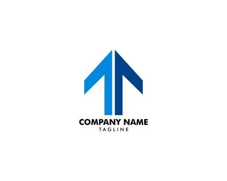 T letter and arrow up vector logo Stock Illustration