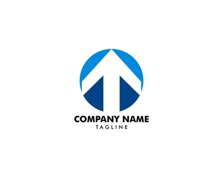 T letter and arrow up vector logo Stock Illustration