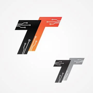T letter design vector template with flat graphic for business technology Stock Illustration