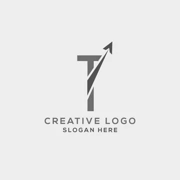 T letter initial incorporated with Arrow logo design vector illustration. Usa Stock-Illustration