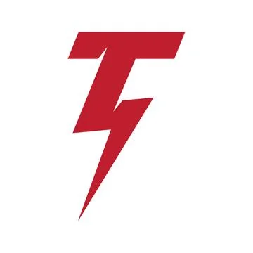 T letter initial Power lightning logo Illustration