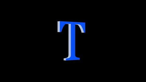 T letter logo loopable blue color black background Illustrazione stock