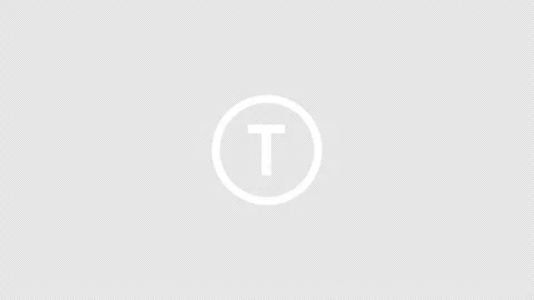 T letter logo loopable rotated animation white transparent alpha background Video stock 307012489