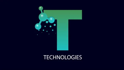T letter technology logo with molecule Stock Footage 154371612