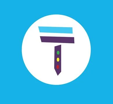 T Logo Design Vector Icon with Creative Abstract Shape Stock Illustration