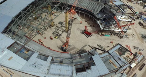 T-Mobile Arena being built construction drone 4k day Видео 148338441
