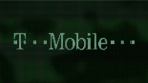T Mobile Logo Pixel Screen Animation. Futuristic Dot Texture Build Up with Stock Footage 239402647