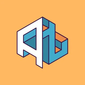 A t  monogram lettering with perspective geometric concept for Corporate Stock Illustration