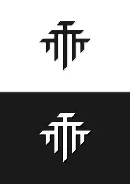 T monogram logo design. Conceptual logo for unity, teamwork, community etc Illustrazione stock