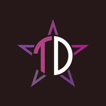 T O initials circle with stars and black background Stock Illustration