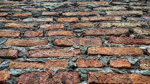 T Old red brick wall background with open copy space area. Ideal for design.. Stock-Fotos
