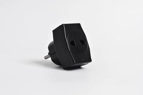 T plug, with 3 plug holes isolated on white background Stock Photos