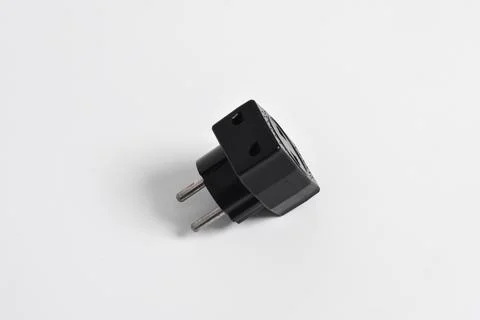 T plug, with 3 plug holes isolated on white background Stock Photos