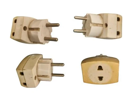 T-pronged power plug Stock Photos
