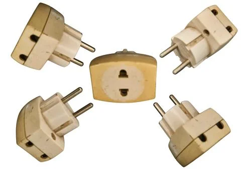 T-pronged power plug Stock Photos