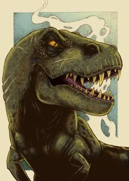 T-rex close up colour Stock Illustration