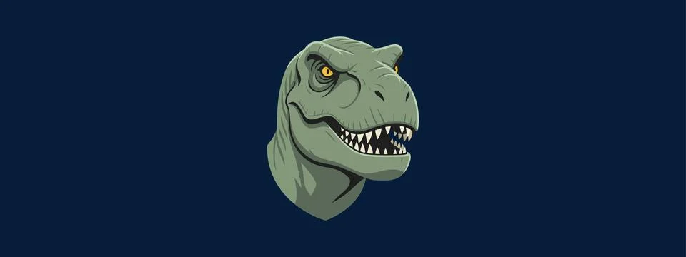 T Rex Dinosaur Head Vector – Prehistoric Graphic Illustration Stock Illustration