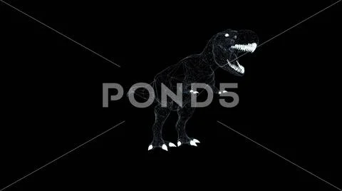 T-rex dinosaur Hologram Wireframe. Nice 3D Render on a black background ...