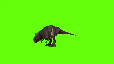 T-rex dinosaur momma bite 90 left green screen animation 3D rendering Stock Footage 280432944