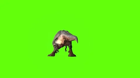 T-rex dinosaur momma bite 90 left green screen animation 3D rendering Stock Footage 280432981