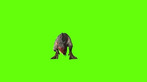 T-rex dinosaur momma bite close left green screen animation 3D rendering Stock Footage 280433116