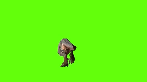 T-rex dinosaur momma chase head butt right green screen animation 3D rendering Stock Footage 280433466