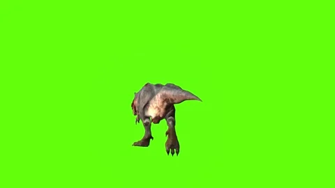 T-rex dinosaur momma chase roar green screen animation 3D rendering Stock Footage 280433521