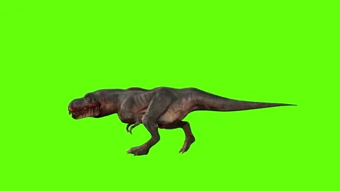 T-rex dinosaur momma climb down green screen animation 3D rendering Stock Footage 280433635