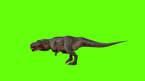 T-rex dinosaur momma climb up green screen animation 3D rendering Stock Footage 280433675