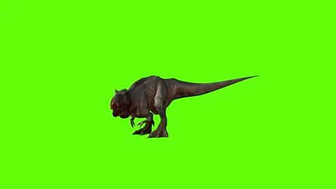 T-rex dinosaur momma head hit green screen animation 3D rendering Stock Footage 280433622