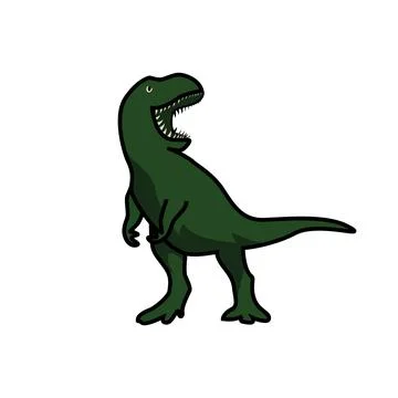 T-Rex Hand Draw Illustration in modern Style Full Color 库存插图