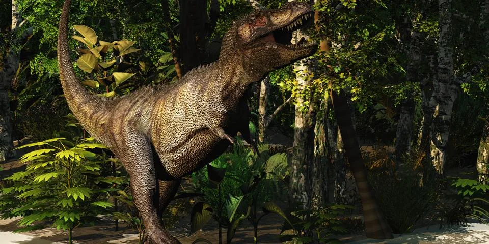 T-rex hunt Stock Illustration