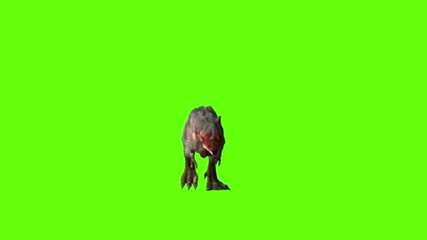 T-rex momma dinosaur climb up green screen animation 3D rendering Stock Footage 280433724