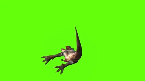 T-rex momma dinosaur death short  green screen animation 3D rendering Stock Footage 280433774