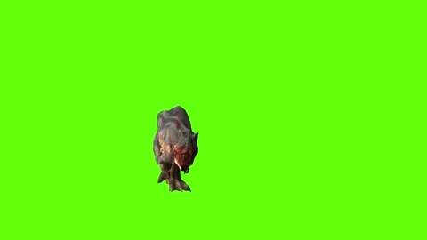 T-rex momma dinosaur hit leg move green screen animation 3D rendering Stock Footage 280645797