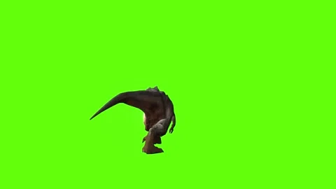 T-rex momma dinosaur hit leg move green screen animation 3D rendering Stock Footage 280646251