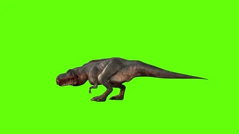 T-rex momma dinosaur human bite green screen animation 3D rendering Stock Footage 280646860