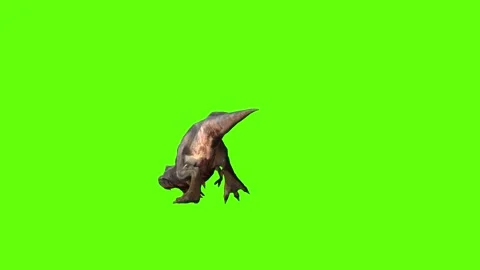 T-rex momma dinosaur human kill green screen animation 3D rendering Stock Footage 280647126