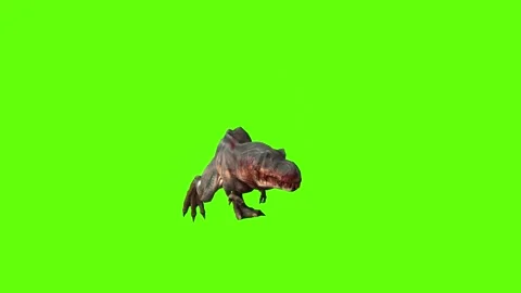 T-rex momma dinosaur human shake green screen animation 3D rendering Stock Footage 280647140
