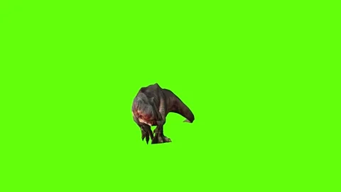 T-rex momma dinosaur human shake green screen animation 3D rendering Stock Footage 280647156